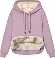 women's winter warm sherpa fleece hoodie pullover - duyang logo