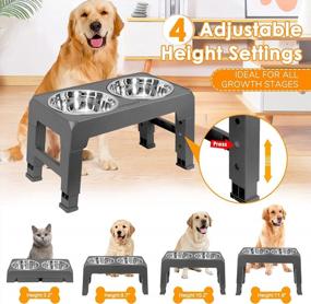 img 3 attached to URPOWER Elevated Dog Bowls 4 Height Adjustable Raised Dog Bowl With 2 Stainless Steel Dog Food Bowls Non-Slip Dog Bowl Stand Adjusts To 3.2”, 8.7”, 10.2”, 11.8” For Small Medium Large Dogs And Pets