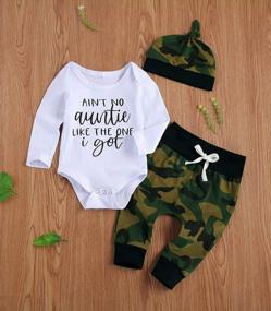 img 2 attached to Camo Baby Boy Clothes Set With Auntie Sayings - Perfect Gift For Your Little Nephew