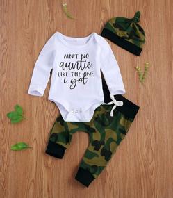 img 3 attached to Camo Baby Boy Clothes Set With Auntie Sayings - Perfect Gift For Your Little Nephew