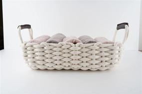 img 1 attached to 📦 StorageDoctor White Cotton Rope Basket - Decorative Woven, Collapsible Nursery Hamper with Handles for Laundry, Towels, Books, Keys, and More - 15"x10.5"x4" Storage Basket