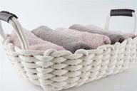 📦 storagedoctor white cotton rope basket - decorative woven, collapsible nursery hamper with handles for laundry, towels, books, keys, and more - 15"x10.5"x4" storage basket логотип