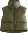 warm up your winter wardrobe with duyang women's cropped puffer vest logo
