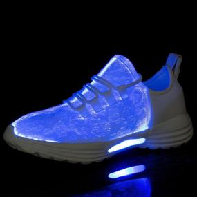 img 1 attached to Fiber Optic LED Light Up Shoes For Women And Men: USB Charging, Flashing Luminous Fashion Sneakers For Festivals And Parties By Lxso