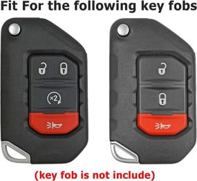 img 3 attached to 🔴 Premium Red TPU Flip Key Fob Cover: Ultimate Protection for Jeep Wrangler JL JLU Gladiator JT Rubicon Sahara JLU (2018-2021)