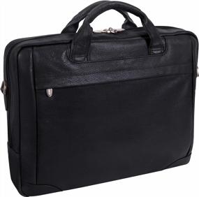 img 1 attached to 👜 McKleinUSA Bridgeport S Series Pebble Grain Calfskin Leather Large Laptop & Tablet Briefcase 17 Inch – Black (Model 15475)