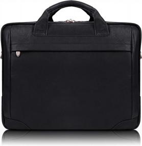 img 4 attached to 👜 McKleinUSA Bridgeport S Series Pebble Grain Calfskin Leather Large Laptop & Tablet Briefcase 17 Inch – Black (Model 15475)