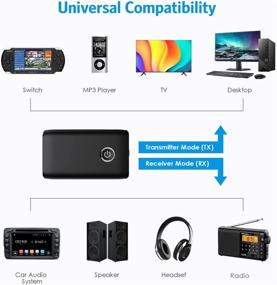 img 1 attached to 🎧 Ankilo Aux Bluetooth Adapter for Car - 2-in-1 Bluetooth 5.0 Transmitter Receiver, Portable Wireless Audio Adapter for Laptop, Radio, Headphones, Speakers, TV