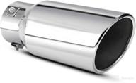 🔧 apeixoto adjustable inlet exhaust tip 2.0, 2.25, 2.5 inch, 4 inch outlet, 9 inch long, polished stainless steel exhaust tip with bolt-on design logo