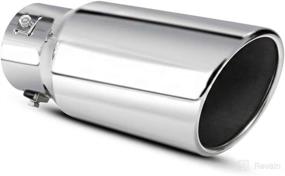 img 4 attached to 🔧 Apeixoto Adjustable Inlet Exhaust Tip 2.0, 2.25, 2.5 Inch, 4 inch Outlet, 9 Inch Long, Polished Stainless Steel Exhaust Tip with Bolt-On Design