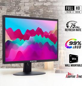 img 3 attached to Sceptre Gaming Monitor with Built-In Speakers - 22", 75Hz, Anti-Glare Screen, Flicker-Free, Adaptive Sync, E229W-19203RT