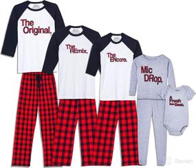 img 4 attached to 🐾 The Original, The Remix, and The Encore Matching Family Buffalo Plaid Pajamas - Stylish Sleepwear for the Whole Family