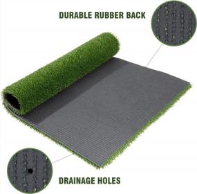img 2 attached to SHACOS Artificial Grass Pad For Large Dogs 3X5 High Pile 1.2" Thick Reusable Dog Training Pads Fake Turf With Drainage Holes Potty Training Yard Patio Balcony