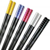 reusable fiberglass chopsticks - safe, durable and stylish family pack (5 pairs, 26cm long) logo