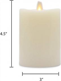 img 3 attached to Luminara LED Flameless Pillar Candle, Unscented Moving Flame Real Wax Remote Ready Ivory (3" X 4.5"), Melted Edge - Matchless Candle Co