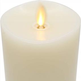 img 1 attached to Luminara LED Flameless Pillar Candle, Unscented Moving Flame Real Wax Remote Ready Ivory (3" X 4.5"), Melted Edge - Matchless Candle Co
