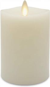 img 4 attached to Luminara LED Flameless Pillar Candle, Unscented Moving Flame Real Wax Remote Ready Ivory (3" X 4.5"), Melted Edge - Matchless Candle Co