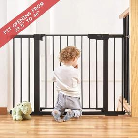 img 3 attached to Cumbor 29.5-46" Auto Close Safety Baby Gate, Extra Tall & Wide Child Gate For House Stairs Doorways - Mom'S Choice Awards Winner, Durable Dog Gate Easy Walk Thru