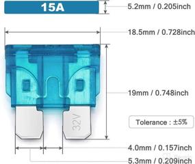 img 3 attached to Chanzon 10 шт. ATC 15A 32V плавкий предохранитель лезвия - быстрорасплавленный для автомобилей, грузовиков и внедорожников - стандарт ATO APR