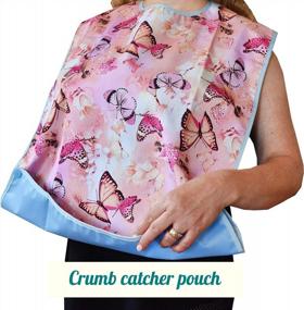 img 1 attached to Washable Adult Bib With Crumb Catcher - Reusable Clothing Protector For Seniors While Eating