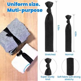img 2 attached to 200Pcs Black & White Elastic Hair Ties For Women - Fabric Cotton Knotted Ponytail Holders With No-Dent Knots - Bulk Ribbon Hair Bands - Hair Accessories For All Occasions - 79Style