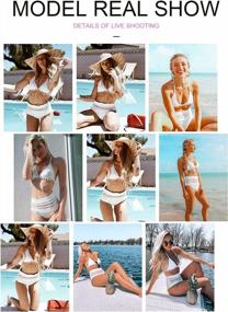 img 1 attached to Women'S High Waist Two Piece Bikini Set Halter Straps Tassel Swimsuit By Bdcoco