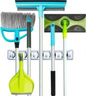 сверхмощная настенная система полок: guay clean broom and mop holder - стеллаж для домашнего хранения - прочные вешалки со складными крючками - органайзер для садовых инструментов - фиксированный логотип