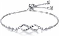 ashmita infinity bracelet for women - adjustable silver everyday jewelry with fashionable style logo