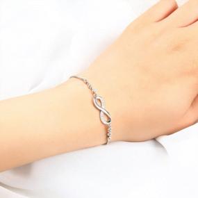 img 3 attached to ASHMITA Infinity Bracelet For Women - Adjustable Silver Everyday Jewelry With Fashionable Style