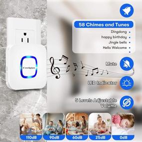 img 2 attached to 58 Ringtones Wireless Doorbells Chimes: Waterproof Remote Buttons, No Battery Required For Receiver - Coolqiya Home Kit