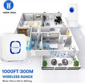 img 3 attached to 58 Ringtones Wireless Doorbells Chimes: Waterproof Remote Buttons, No Battery Required For Receiver - Coolqiya Home Kit