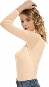 img 1 attached to Chic And Sensual: Anbenser Women'S Sheer Turtleneck Top - Perfect For Casual And Dressy Outfits