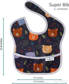 img 1 attached to Mom's Choice: Waterproof Baby Bibs for Eating 6-24 Months - Eco-friendly Stage 1-2 Infant Feeding Bibs with Catch-All Pocket