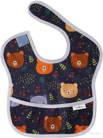 img 4 attached to Mom's Choice: Waterproof Baby Bibs for Eating 6-24 Months - Eco-friendly Stage 1-2 Infant Feeding Bibs with Catch-All Pocket