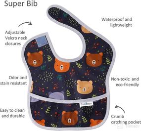 img 2 attached to Mom's Choice: Waterproof Baby Bibs for Eating 6-24 Months - Eco-friendly Stage 1-2 Infant Feeding Bibs with Catch-All Pocket