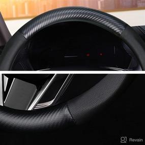 img 1 attached to Tioneger Steering Wheel Cover Breathable Interior Accessories