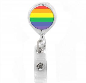 img 4 attached to USA-Made Rainbow Flag Retractable Badge Reel With Belt Clip And 36-Inch Long Cord For Standard Duty Use - By Buttonsmith