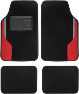 fh group f14502-red universal fit color-block carpet red automotive floor mats fits most cars logo