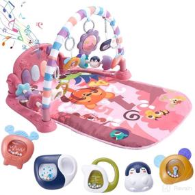 img 4 attached to 👶 PWTAO Baby Play Mat: Enhance Baby's Development with Kick and Play Piano Gym Mat - Perfect Gift for Newborns and Infants 0-12 Months