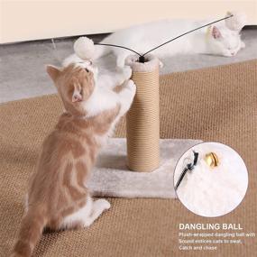 img 2 attached to 🐾 Lahas Kitten Scratching Post, Paper Rope Covered Scratching Posts and Pads with Two Play Balls Toy, Cute Modern Design - 23" Height, Ideal Scratcher Furniture Supplies for Indoor Kittens and Small Cats