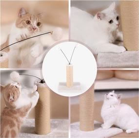 img 1 attached to 🐾 Lahas Kitten Scratching Post, Paper Rope Covered Scratching Posts and Pads with Two Play Balls Toy, Cute Modern Design - 23" Height, Ideal Scratcher Furniture Supplies for Indoor Kittens and Small Cats
