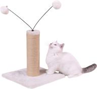 🐾 lahas kitten scratching post, paper rope covered scratching posts and pads with two play balls toy, cute modern design - 23" height, ideal scratcher furniture supplies for indoor kittens and small cats logo