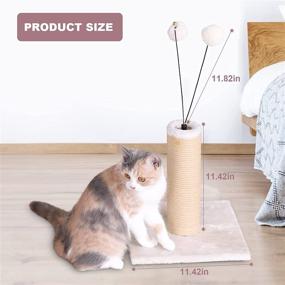 img 3 attached to 🐾 Lahas Kitten Scratching Post, Paper Rope Covered Scratching Posts and Pads with Two Play Balls Toy, Cute Modern Design - 23" Height, Ideal Scratcher Furniture Supplies for Indoor Kittens and Small Cats
