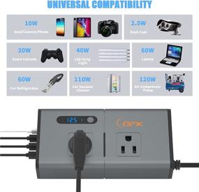 img 2 attached to 🚗 BMK 200W Car Power Inverter with Car Plug Adapter Outlet Charger - DC 12V to 110V Car Inverter with 1.2A & 2.4A USB Ports, 1 QC3.0 USB and 1 Type C Port