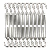 10pack m5 stainless steel turnbuckle hook and hook for shade sails,cable railing,strings light | wire tensioner & cable tightener for garden logo
