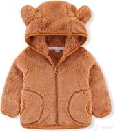 ichunhua baby girls bear ears fleece jacket sweatshirt outwear - long sleeve for optimal warmth logo