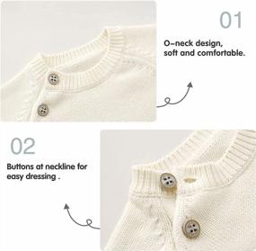 img 1 attached to Cozy Cotton Knit Sweaters For Baby And Toddler Boys And Girls: Pureborn Pullover With Button Closure