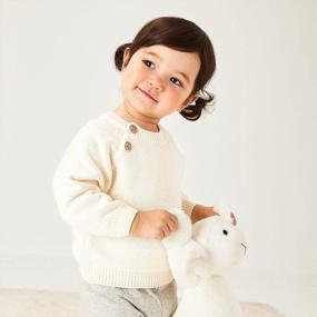 img 2 attached to Cozy Cotton Knit Sweaters For Baby And Toddler Boys And Girls: Pureborn Pullover With Button Closure