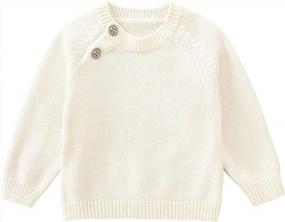 img 4 attached to Cozy Cotton Knit Sweaters For Baby And Toddler Boys And Girls: Pureborn Pullover With Button Closure