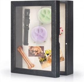 img 4 attached to Love-KANKEI Shadow Box Frame 8X10 Shadow Box Display Case With Linen Back Memorabilia Awards Medals Photos Memory Box Rustic Black